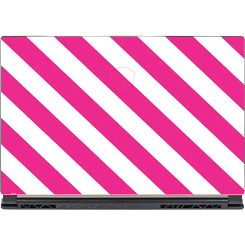 Pink and White Geometric Stripes MSI GS65 Stealth Laptop Skin