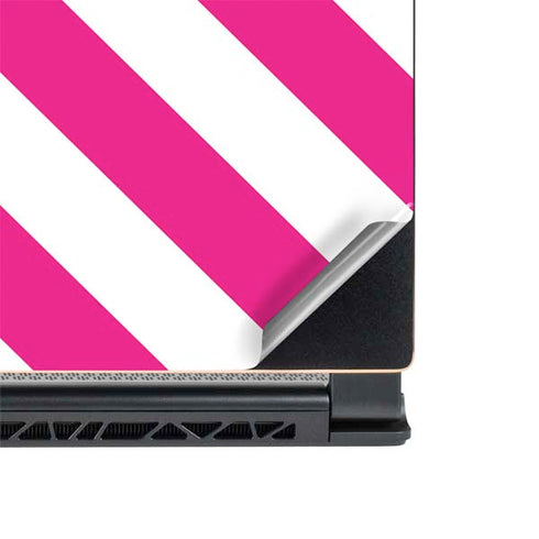 Pink and White Geometric Stripes MSI GS65 Stealth Laptop Skin