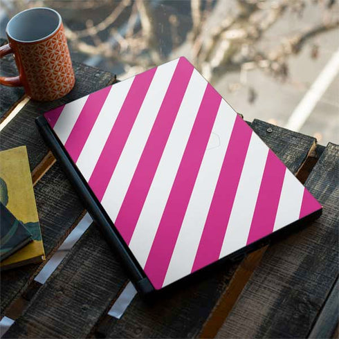 Pink and White Geometric Stripes MSI GS65 Stealth Laptop Skin