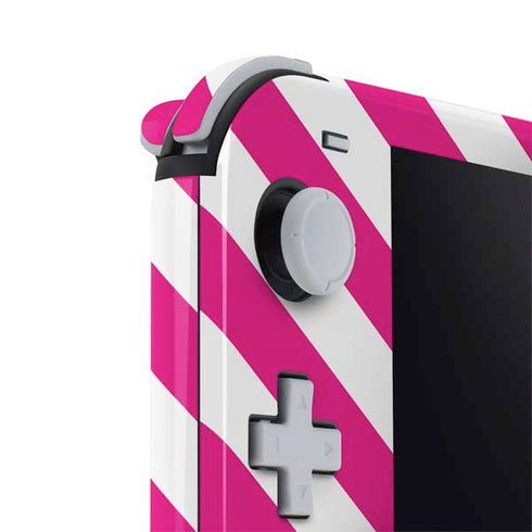 Pink and White Geometric Stripes Nintendo Switch Lite Skin