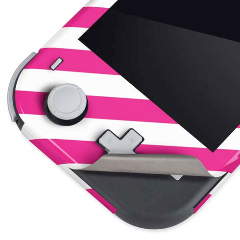 Pink and White Geometric Stripes Nintendo Switch Lite Skin