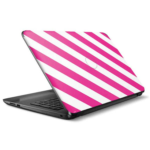 Pink and White Geometric Stripes HP Notebook Skin