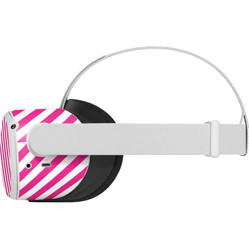 Pink and White Geometric Stripes Oculus Quest 2 Skin