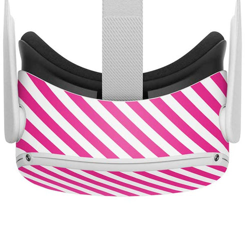 Pink and White Geometric Stripes Oculus Quest 2 Skin
