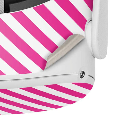 Pink and White Geometric Stripes Oculus Quest 2 Skin