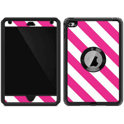 Pink and White Geometric Stripes Otterbox Defender iPad Skin