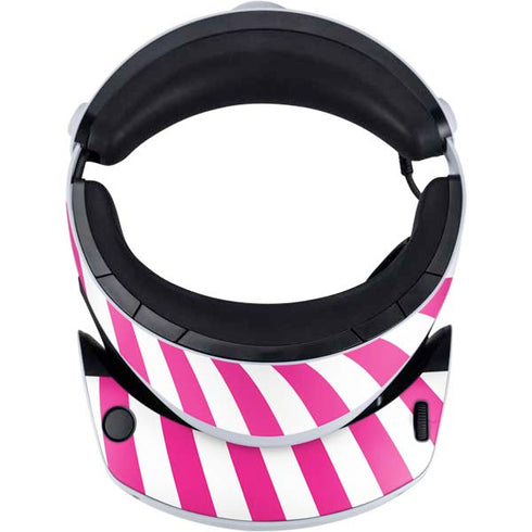 Pink and White Geometric Stripes PlayStation VR2 Skin