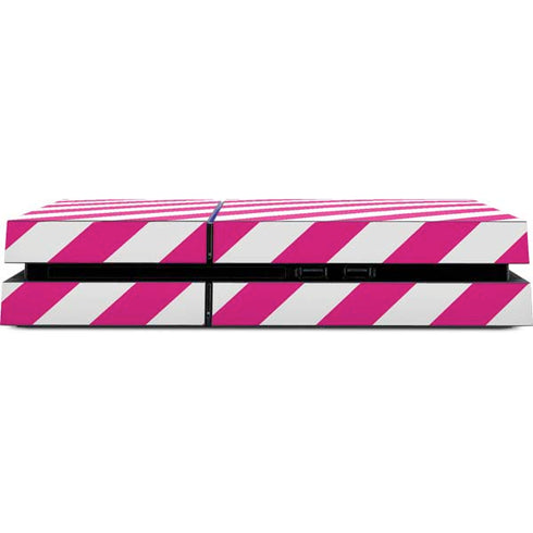 Pink and White Geometric Stripes PS4 Console Skin