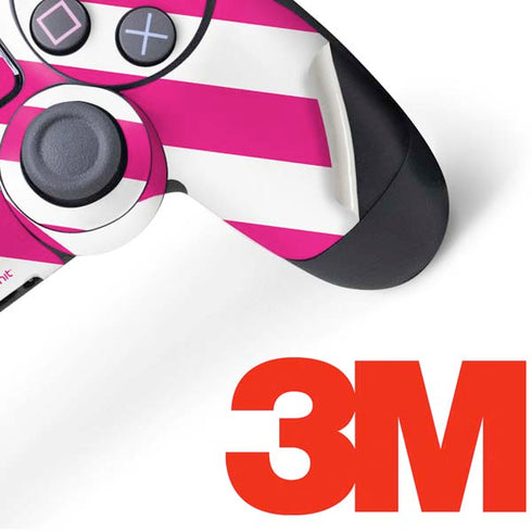 Pink and White Geometric Stripes PS4 Controller Skin