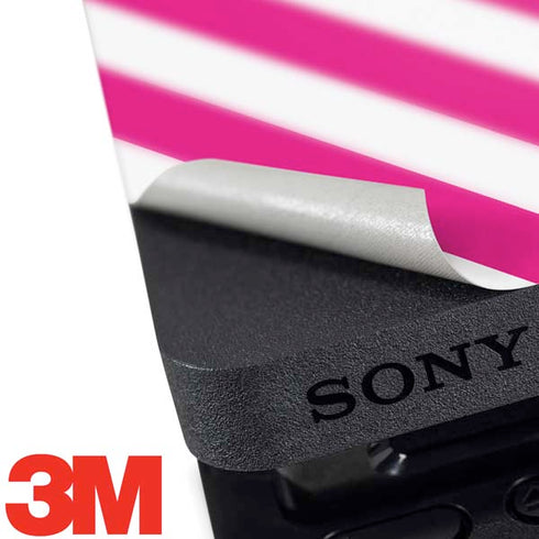 Pink and White Geometric Stripes PS4 Slim Skin