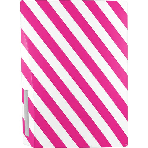 Pink and White Geometric Stripes PS5 Bundle Skin