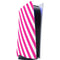 Pink and White Geometric Stripes PS5 Digital Edition Console Skin