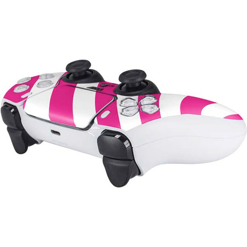 Pink and White Geometric Stripes PS5 Controller Skin