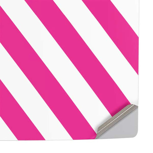 Pink and White Geometric Stripes PS5 Slim Disk Console Skin