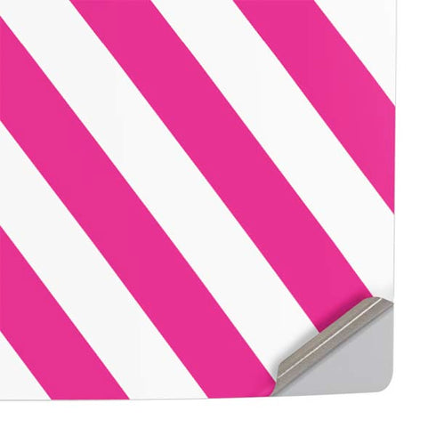 Pink and White Geometric Stripes PS5 Slim Digital Edition Console Skin