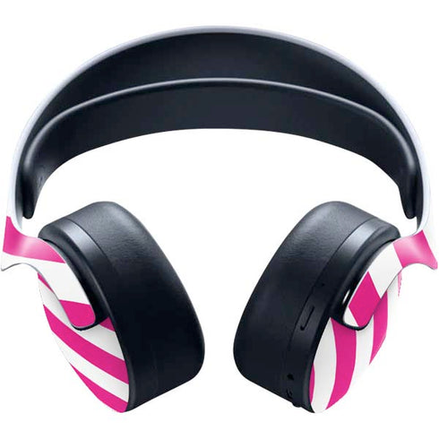 Pink and White Geometric Stripes PULSE 3D Wireless Headset for PS5 Skin