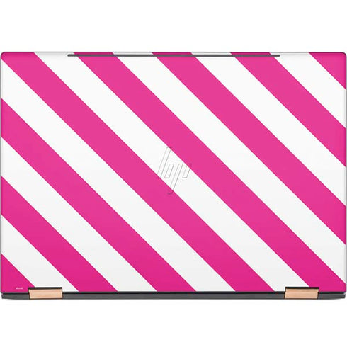 Pink and White Geometric Stripes HP Spectre Skin