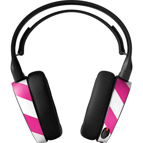 Pink and White Geometric Stripes SteelSeries Arctis 3 Skin