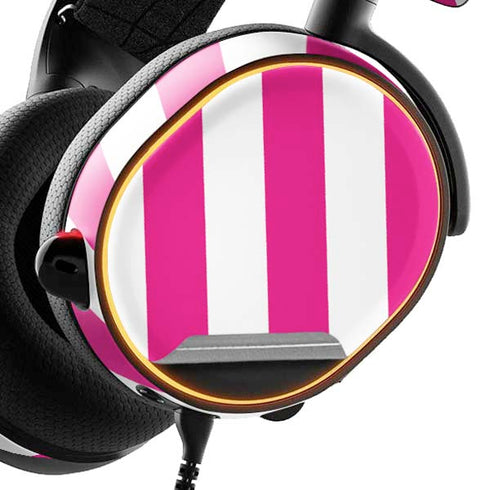 Pink and White Geometric Stripes SteelSeries Arctis 3 Skin