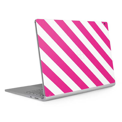 Pink and White Geometric Stripes Surface Book 2 13.5in Skin