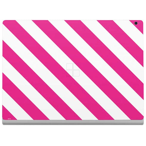Pink and White Geometric Stripes Surface Book 2 15in Skin