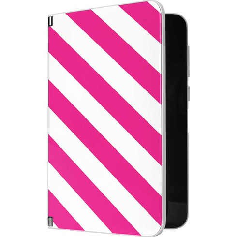 Pink and White Geometric Stripes Surface Duo Skin