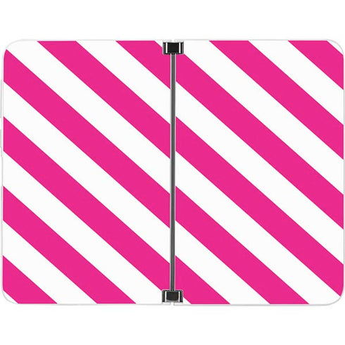 Pink and White Geometric Stripes Surface Duo Skin