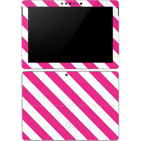 Pink and White Geometric Stripes Surface Go Skin