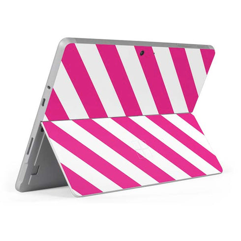 Pink and White Geometric Stripes Surface Go Skin