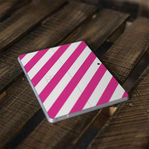 Pink and White Geometric Stripes Surface Go Skin