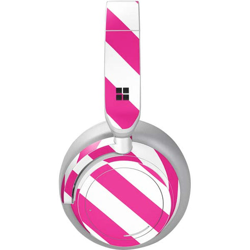 Pink and White Geometric Stripes Surface Headphones Skin