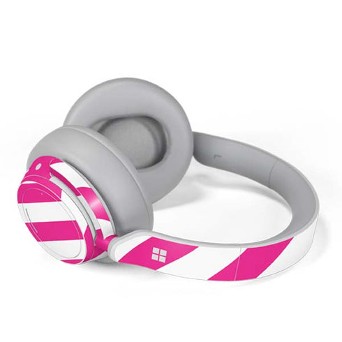 Pink and White Geometric Stripes Surface Headphones Skin