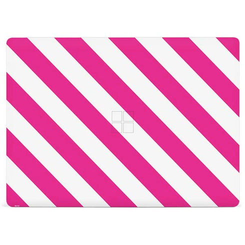 Pink and White Geometric Stripes Surface Laptop 2 Skin