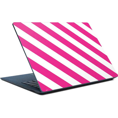 Pink and White Geometric Stripes Surface Laptop Skin