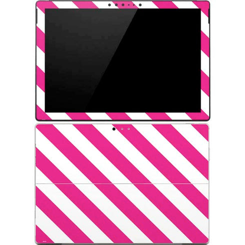 Pink and White Geometric Stripes Surface Pro 4 Skin