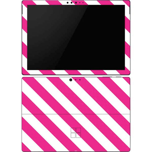 Pink and White Geometric Stripes Surface Pro 6 Skin