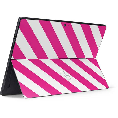 Pink and White Geometric Stripes Surface Pro 6 Skin