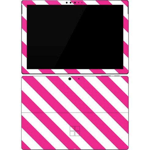 Pink and White Geometric Stripes Surface Pro 7 Skin
