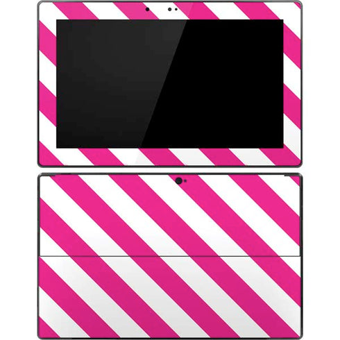 Pink and White Geometric Stripes Surface Pro Tablet Skin