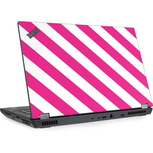 Pink and White Geometric Stripes Lenovo ThinkPad Skin