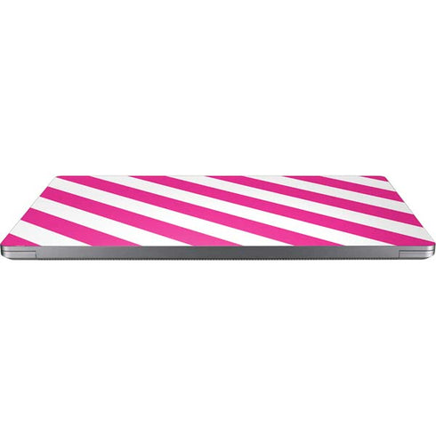 Pink and White Geometric Stripes Universal Laptop 12in (9.8 x 6.8in) Skin