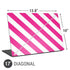 Pink and White Geometric Stripes Universal Laptop 17in (13.8 x 10in) Skin