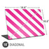 Pink and White Geometric Stripes Universal Laptop 18in (14.6 x 10.6in) Skin