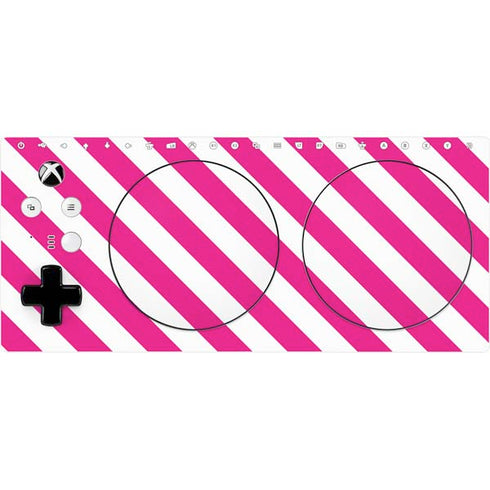 Pink and White Geometric Stripes Xbox Adaptive Controller Skin