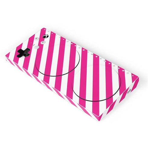 Pink and White Geometric Stripes Xbox Adaptive Controller Skin