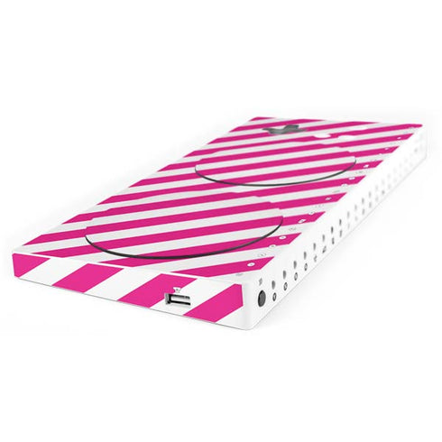 Pink and White Geometric Stripes Xbox Adaptive Controller Skin