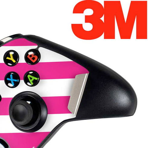 Pink and White Geometric Stripes Xbox One Controller Skin