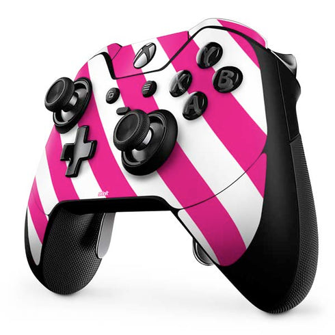 Pink and White Geometric Stripes Xbox One Elite Controller Skin