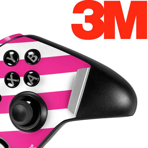 Pink and White Geometric Stripes Xbox One Elite Controller Skin