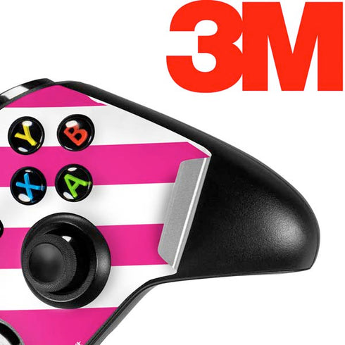 Pink and White Geometric Stripes Xbox One S Controller Skin